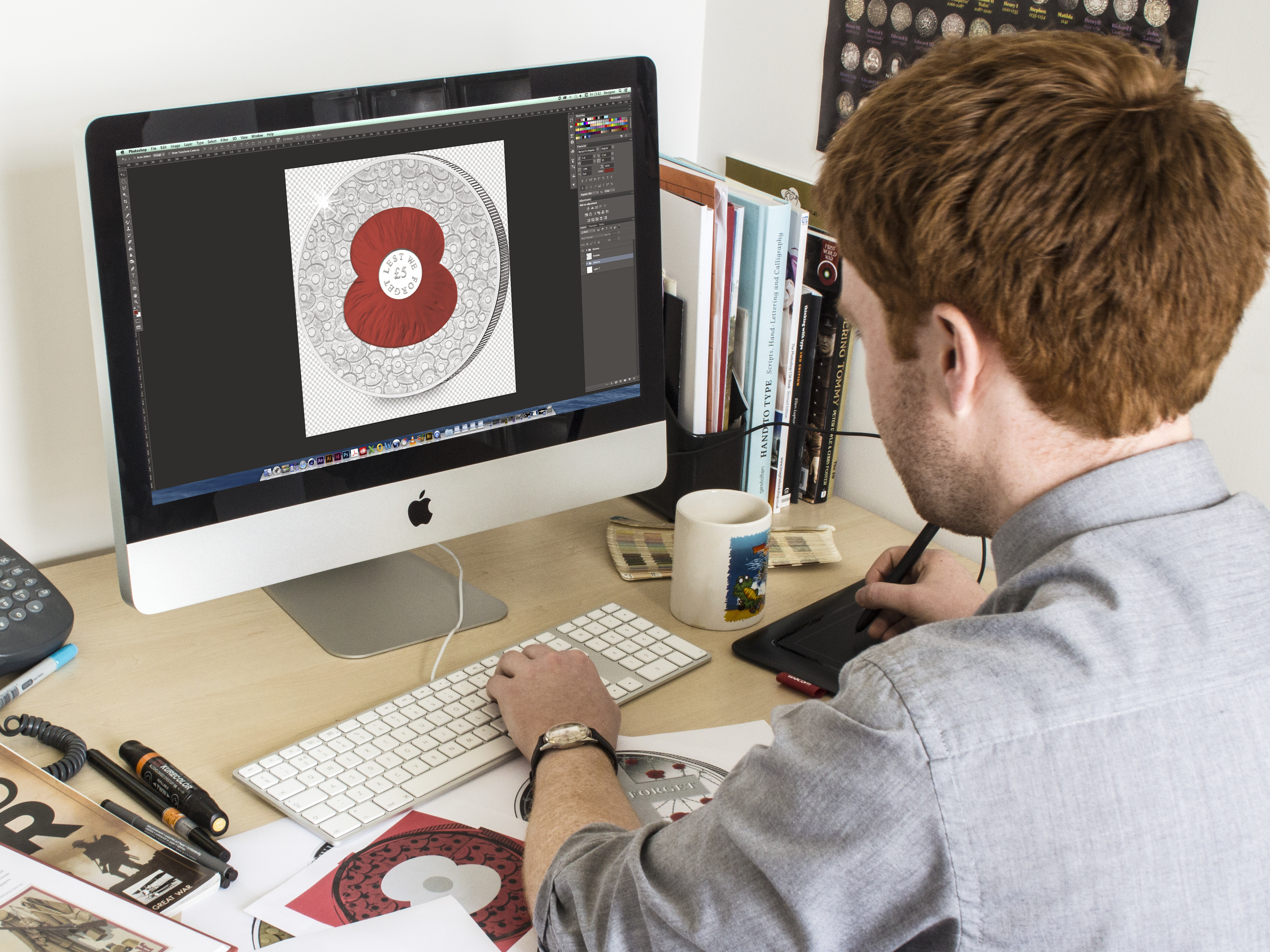 chris designing poppy coin - The story behind the new '100 Poppies' coin