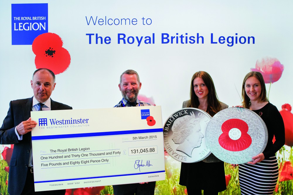 The Westminster Collection Present a Cheque for £113,000 to the Royal British Legion