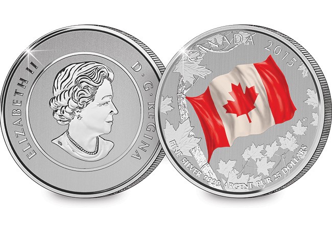 2015 $25 Fine Silver Canadian Flag Coin
