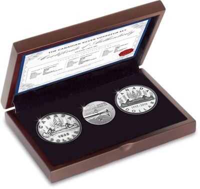 Canada 'Voyageur' 3 Coin Silver Numismatic Set