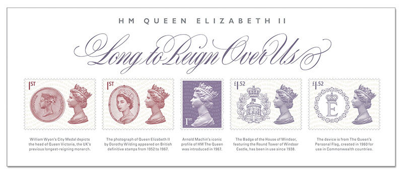 488r lrm stamps minature sheet - First Look: The UK's New Longest Reigning Monarch Stamps