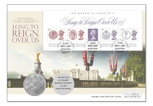 p353 lrmdbicc the united kindom longest reigning monarch coin cover - First Look: The UK's New Longest Reigning Monarch Stamps