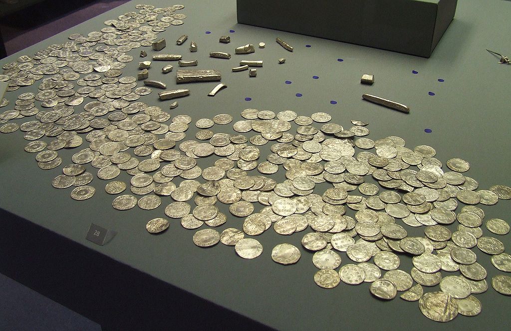 Coins and bullion from the Vale of York hoard. Discovered January 2007.