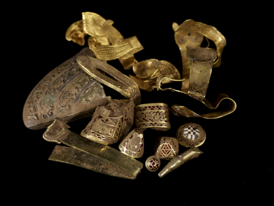 A selection of highlight pieces from the Staffordshire Hoard