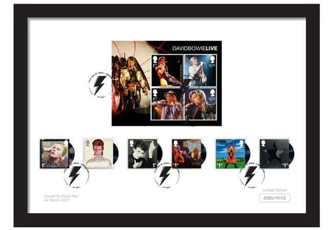 David Bowie Framed Royal Mail Stamps