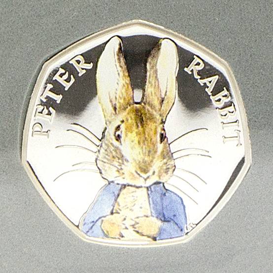 st 2016 peter rabbit silver proof 50p coin close up - Britain's most popular EVER 50p - and how you can WIN one...